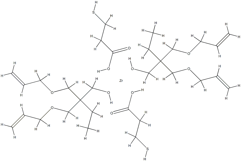 Zirconium, bis(3-mercaptopropanoato-.kappa.O)bis2-(2-propenyloxy-.kappa.O)methyl-2-(2-propenyloxy)methyl-1-butanolato-.kappa.O-分子式结构图