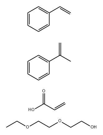 2-Propenoic acid, polymer with ethenylbenzene and (1-methylethenyl)benzene, 2-(2-ethoxyethoxy)ethyl ester, ammonium salt分子式结构图