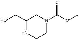 1-Piperazinecarboxylicacid,3-(hydroxymethyl)-,methylester(9CI)分子式结构图