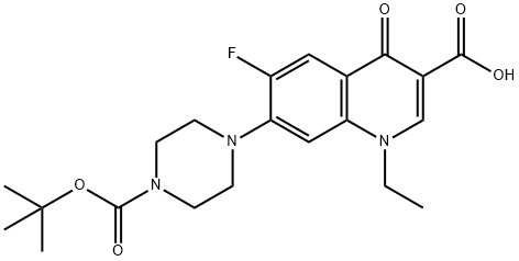7-{4-[(叔丁氧基)羰基]哌嗪-1-基}-1-乙基-6-氟-4-氧代-1,4-二氢喹啉-3-羧酸分子式结构图