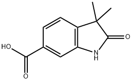 3,3-二甲基-2-氧代-2,3-二氢-1H-吲哚-6-羧酸分子式结构图