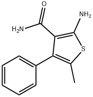 2-氨基-5-甲基-4-苯基-3-噻吩甲酰胺分子式结构图