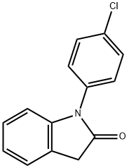 1-(4-CHLOROPHENYL)-1,3-DIHYDRO-2H-INDOL-2-ONE分子式结构图