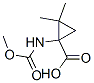 Cyclopropanecarboxylic acid, 1-[(methoxycarbonyl)amino]-2,2-dimethyl- (9CI)分子式结构图