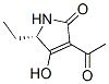 (S)-3-乙酰基-5-乙基-4-羟基-1H-吡咯-2(5H)-酮分子式结构图