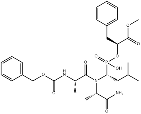 benzyloxycarbonylalanyl-alanyl-leucyl phosphinate-3-phenyllactic acid methyl ester分子式结构图