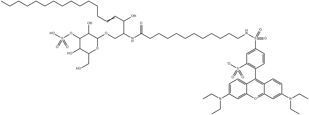 N-lissamine rhodaminyl-(12-aminododecanoyl)cerebroside 3-sulfate分子式结构图