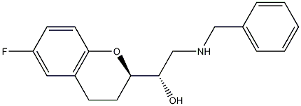 (1S,2R)-2-(2-Benzylamino-1-hydroxyethyl)-6-fluorochromane分子式结构图