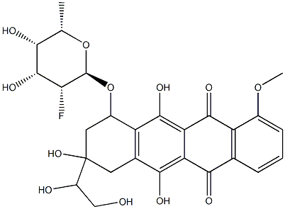 7-O-(2,6-dideoxy-2-fluro-alpha-talopyranosyl)adriamycinol分子式结构图