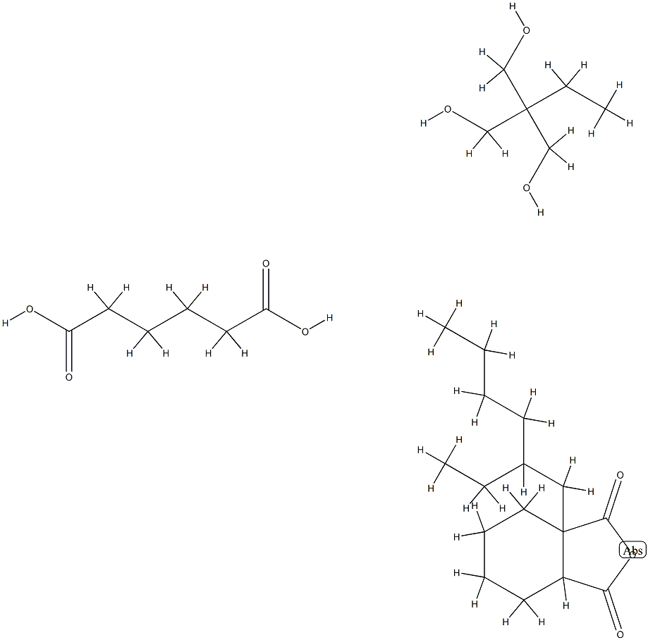 Hexanedioic acid, polymer with 2-ethyl-2-(hydroxymethyl)-1,3-propanediol and hexahydro-1,3-isobenzofurandione, 2-ethylhexyl ester分子式结构图