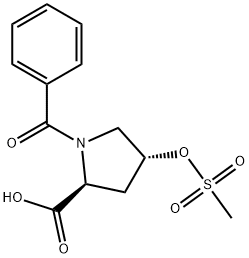 CIS-1-BENZOYL-4-MESYLOXY-L-PROLINE分子式结构图