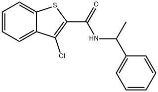 3-chloro-N-(1-phenylethyl)-1-benzothiophene-2-carboxamide分子式结构图