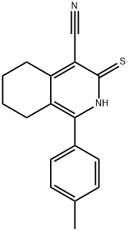 3-巯基-1-(对甲苯基)-5,6,7,8-四氢异喹啉-4-甲腈分子式结构图