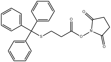 2,5-二氧吡咯烷-1-基3-(三苯甲基硫代)丙酸酯分子式结构图