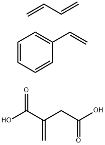 Butanedioic acid, methylene-, polymer with 1,3-butadiene and ethenylbenzene, sodium salt分子式结构图