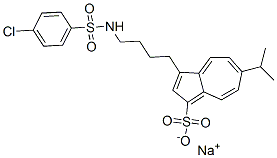 6-isopropyl-3-(4-(4-chlorobenzenesulfonylamino)butyl)azulene-1-sulfonic acid sodium salt分子式结构图