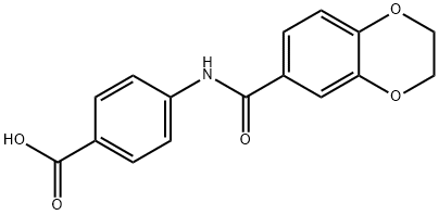 4-(2,3-dihydro-1,4-benzodioxine-6-carbonylamino)benzoic acid分子式结构图