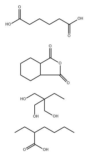 Hexanedioic acid, polymer with 2-ethyl-2-(hydroxymethyl)-1,3-propanediol and hexahydro-1,3-isobenzofurandione, 2-ethylhexanoate分子式结构图