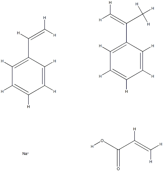 2-Propenoic acid, polymer with ethenylbenzene and (1-methylethenyl)benzene, sodium salt分子式结构图