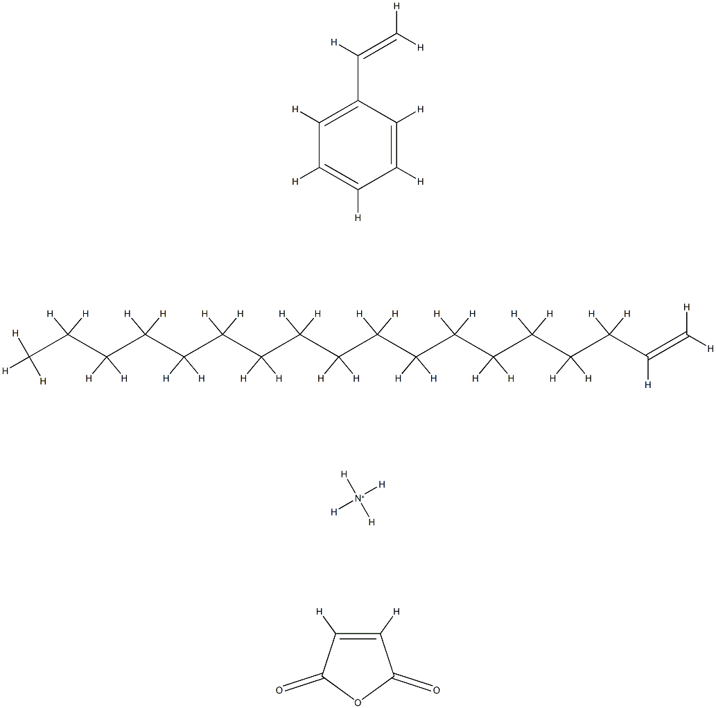 2,5-Furandione, polymer with ethenylbenzene and 1-octadecene, ammonium salt分子式结构图