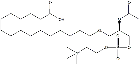 1-O-(15-carboxypentadecyl)-2-O-acetylglycero-3-phosphorylcholine分子式结构图