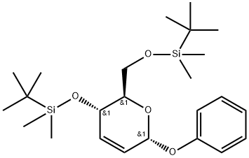 Phenyl 4,6-di-O-dimethyl-tert-butylsilyl-2,3-dideoxy-alpha-d-erythro-h ex-2-enopyranoside分子式结构图