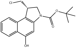 (S)-1-(氯甲基)-5-羟基-1,2-二氢-3H-苯并[E]吲哚-3-羧酸叔丁酯分子式结构图