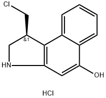 (S)-1-(氯甲基)-2,3-二氢-1H-苯并[E]吲哚-5-醇盐酸盐分子式结构图