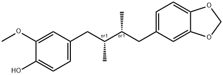 rel-4-[(2R,3R)-4-(1,3-Benzodioxol-5-yl)-2,3-diMethylbutyl]-2-Methoxyphenol分子式结构图