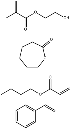 2-Methyl-2-propenoic acid 2-hydroxyethyl ester polymer with butyl 2-propenoate, ethenyl- benzene and 2-oxepanone, graft分子式结构图