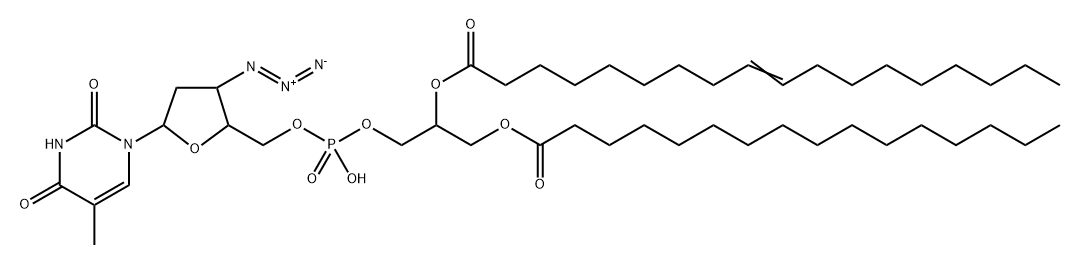 3'-azido-3'-deoxythymidine monophosphate diglyceride分子式结构图