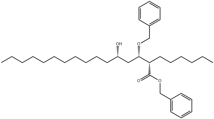 Benzyl (2S,3S,5S)-2-Hexyl-3-benzyloxy-5-hydroxyhexadecanoate分子式结构图