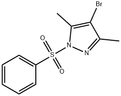 1-苯磺酰基-4-溴-3,5-二甲基-1H-吡唑分子式结构图