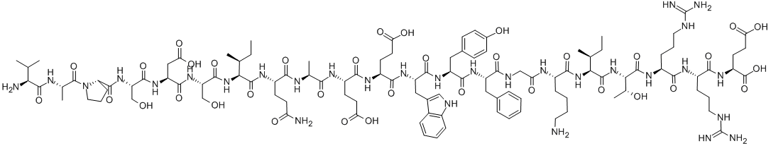 VAL-ALA-PRO-SER-ASP-SER-ILE-GLN-ALA-GLU-GLU-TRP-TYR-PHE-GLY-LYS-ILE-THR-ARG-ARG-GLU分子式结构图