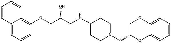 1-(1-(2-benzodioxanylmethyl)-4-piperidiyl)amino-3-(1-naphthoxy)-2-propanol分子式结构图