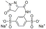 3-[[(1-Methyl-5-oxo-2-pyrazolin-3-yl)carbonyl]amino]-4-(hydroxysulfonyl)benzenesulfonic acid sodium salt分子式结构图