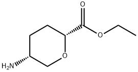 Ethyl cis-5-amino-tetrahydro-pyran-2-carboxylate hydrochloride分子式结构图