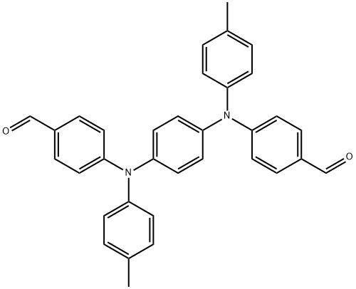 双-4-苯甲醛,4'-[1,4-亚苯基双[(4-苄基)胺]]分子式结构图