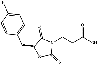 3-(5-(4-氟苄基亚基)-4-氧代-2-硫代噻唑烷-3-基)丙酸分子式结构图