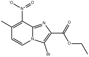 3-溴-7-甲基-8-硝基咪唑并[1,2-A]吡啶-2-甲酸乙酯分子式结构图