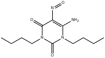 6-氨基-1,3-二丁基-5-亚硝基-2,4(1H,3H)-嘧啶二酮分子式结构图