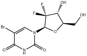 5-Bromo-2''-deoxy-2'',2''-difluorouridine分子式结构图