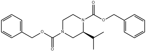 1,4-Piperazinedicarboxylic acid, 2-(1-Methylethyl)-, 1,4-di(phenylMethyl) ester, (2S)-分子式结构图