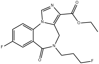 ethyl 8-fluoro-5,6-dihydro-5-(3'-fluoropropyl)-6-oxo-4H-imidazol(1,5-a)(1,4)benzodiazepine-3-carboxylate分子式结构图