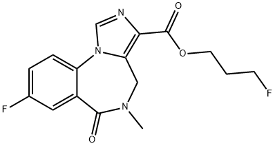 3'-fluoropropyl-8-fluoro-5,6-dihydro-5-methyl-6-oxo-4H-imidazol(1,5-a)(1,4)benzodiazepine-3-carboxylic acid分子式结构图