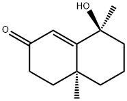 (4AS-顺式)-4,4A,5,6,7,8-六氢-8-羟基-4A,8-二甲基-2(3H)-萘酮分子式结构图