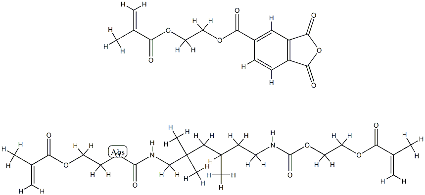 1,2-Ethanediylbis(oxy-2,1-ethanediyl) 2-methyl-2-propenoate polymer wi th 7,7,9(or 7,9,9)-trimethyl-4,13-dioxo-3,14-dioxa-5,12-diazahexadecan e-1,16-diyl 2-methyl-2-propenoate分子式结构图