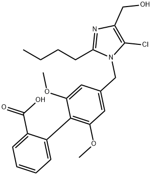 4'-((2-butyl-4-(hydroxymethyl)-5-chloro-1H-imidazolyl)methyl)-2',6'-dimethoxy(1,1'-biphenyl)-2-carboxylic acid分子式结构图