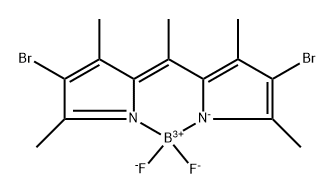 1,3,5,7,8-五甲基-2,6-二溴-4,4-二氟-4-BORA-3A,4A-DIAZA-S-INDACENE分子式结构图