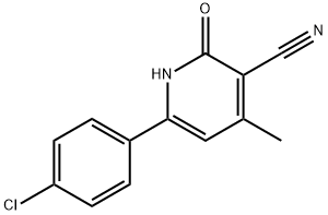 6-(4-CHLOROPHENYL)-1,2-DIHYDRO-4-METHYL-2-OXOPYRIDINE-3-CARBONITRILE分子式结构图